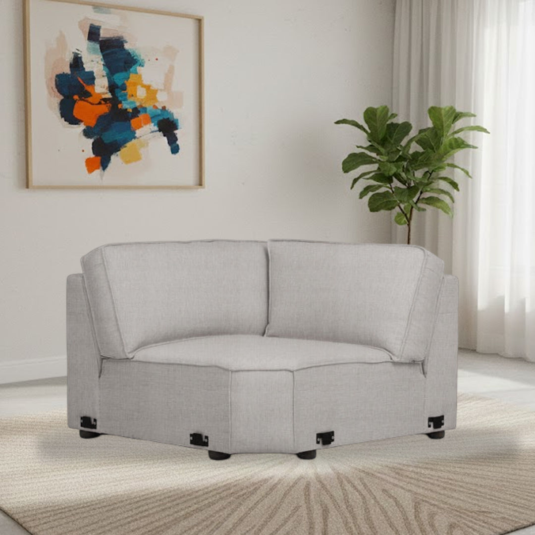 BARTELLE FABRIC MODULAR CORNER WEDGE SEASHELL