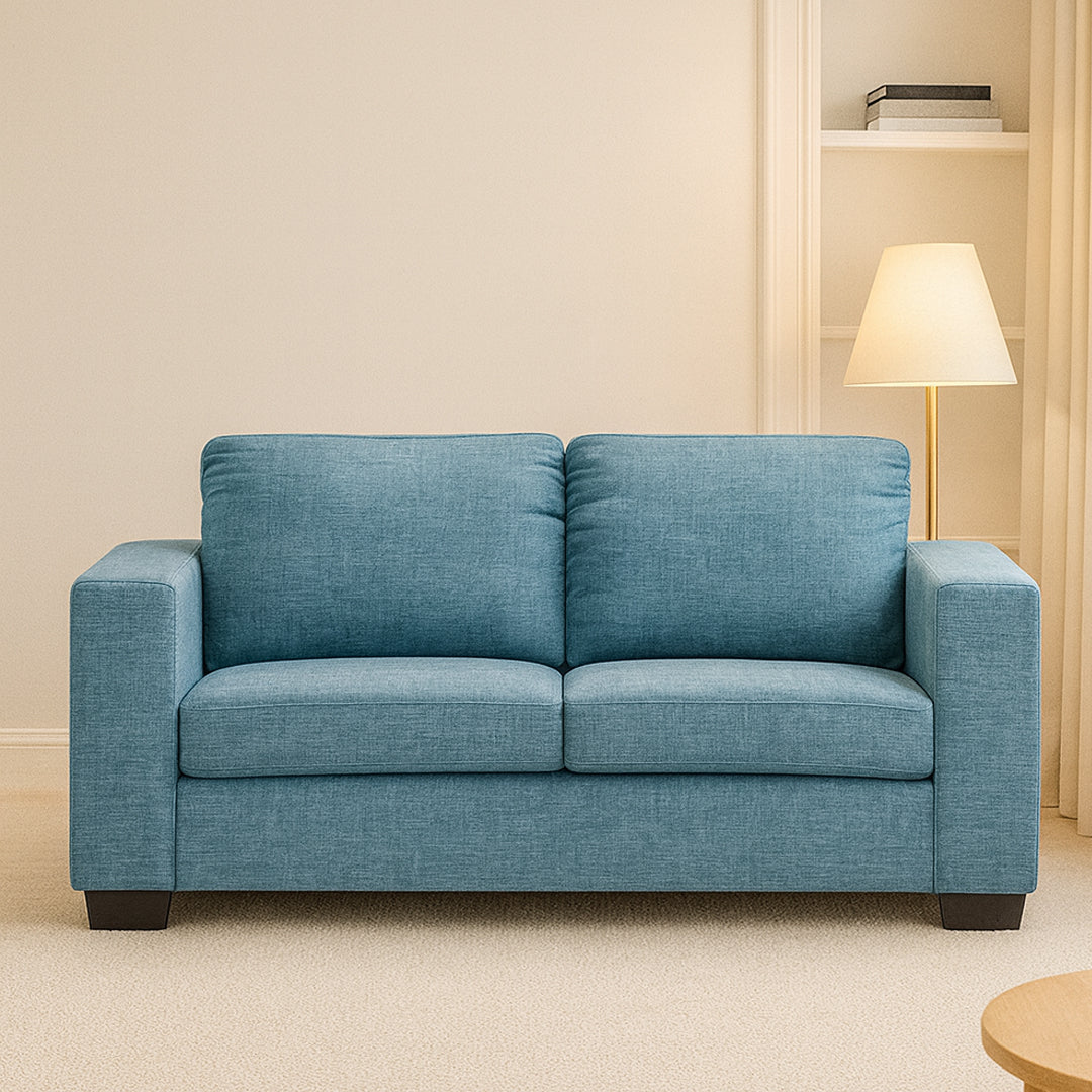 BONZA FABRIC 2 SEATER SOFA BIANCO LIGHT BLUE