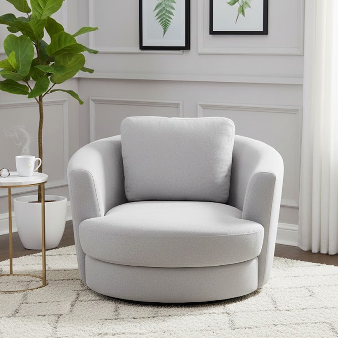 BRIANA FABRIC SWIVEL CHAIR LT GREY
