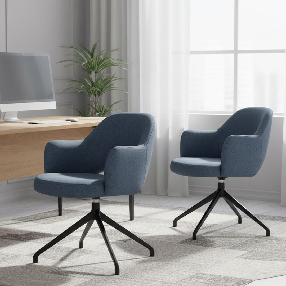 BRIGHT SIDE FURNITURE LEX COTTON-BLEND TRESTLE ARMCHAIRS (SET OF 2)