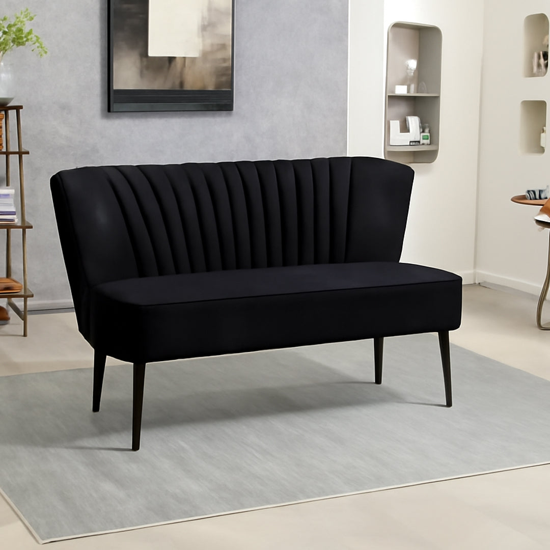 BROOKLYN AND BELLA BLACK 2 SEATER SOFA