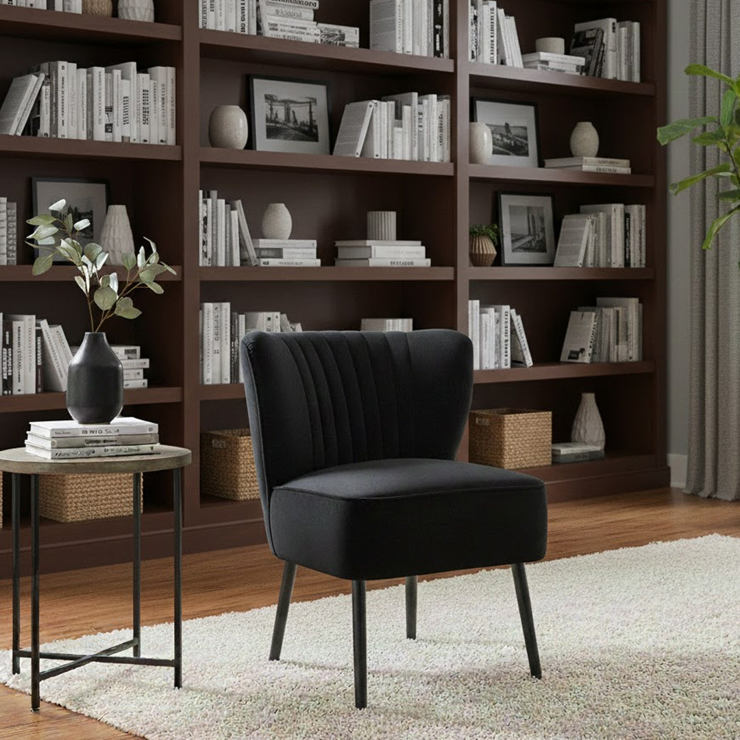 BROOKLYN AND BELLA BLACK SLIPPER CHAIR