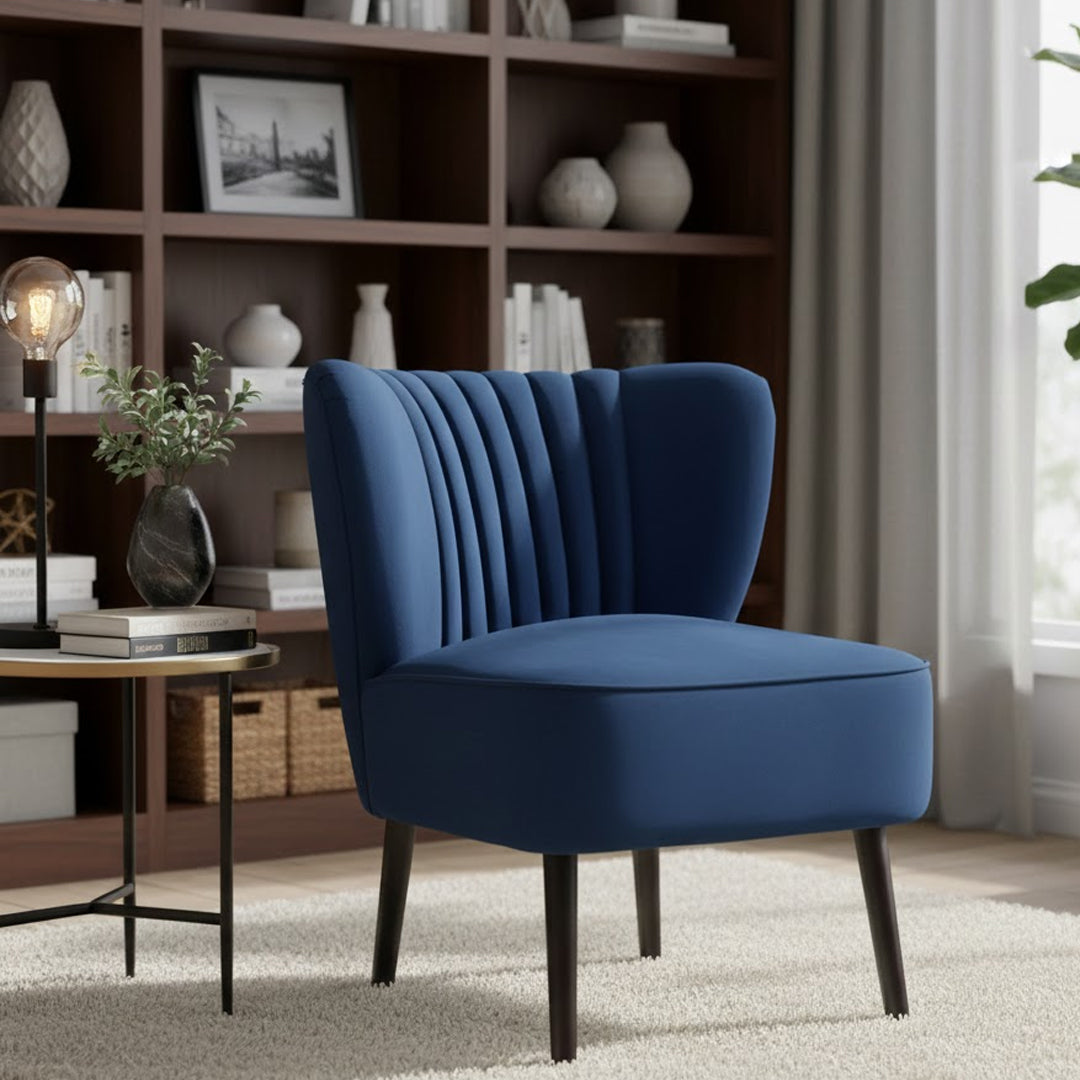 BROOKLYN AND BELLA FRENCH NAVY SLIPPER CHAIR