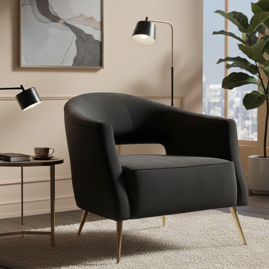 BROOKLYN AND BELLA IMILIA VELVET ARMCHAIR
