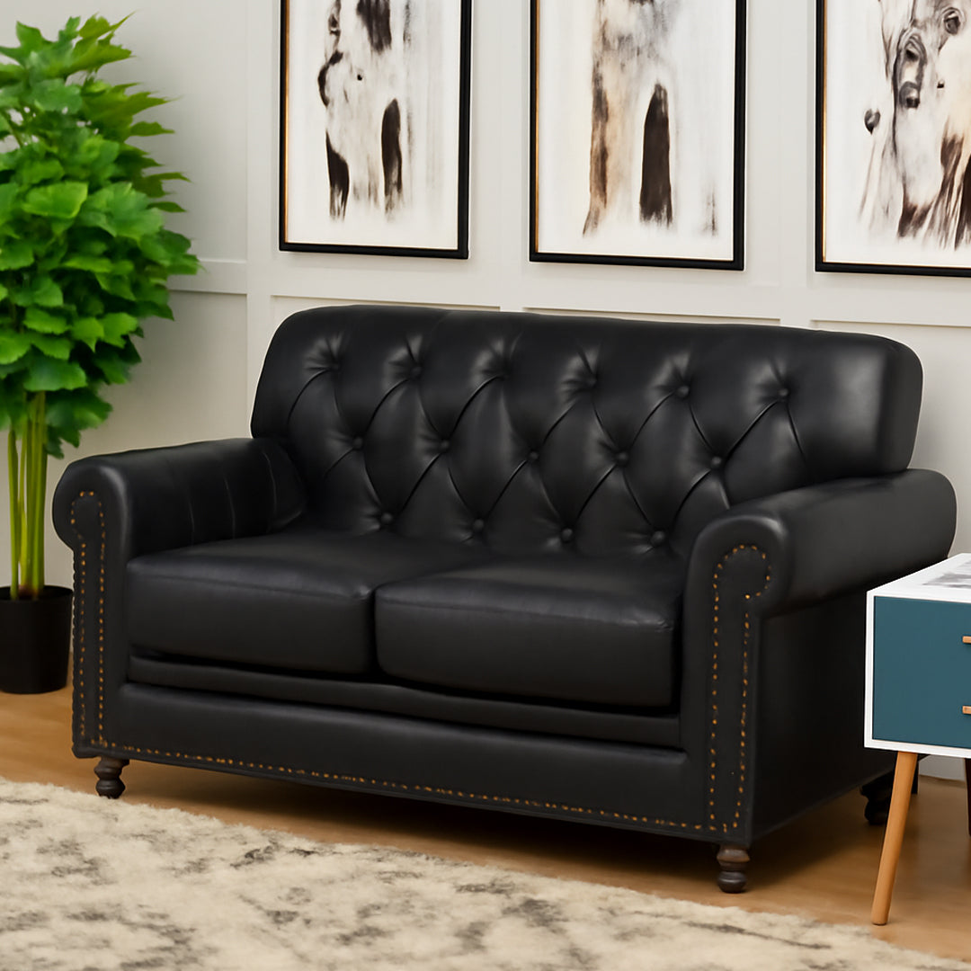 BY DESIGNS PRIMAVERA 2 SEATER LEATHER SOFA