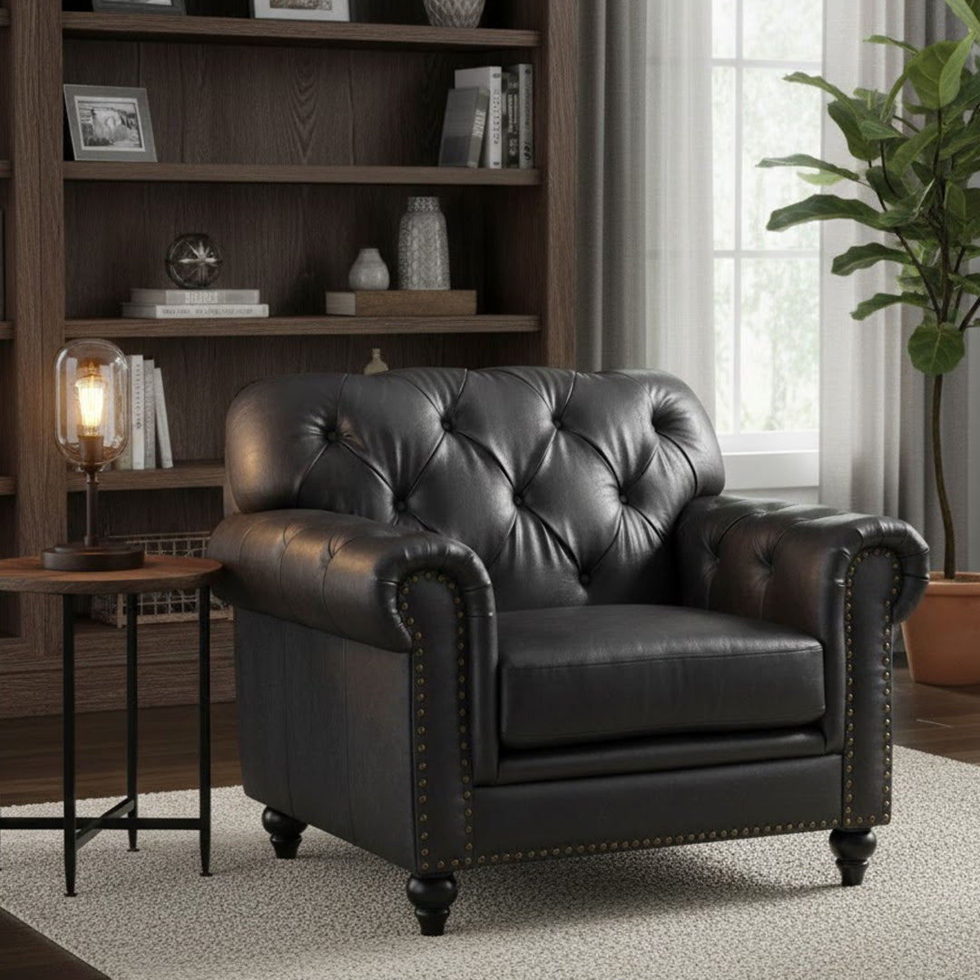 BY DESIGNS PRIMAVERA LEATHER ARMCHAIR