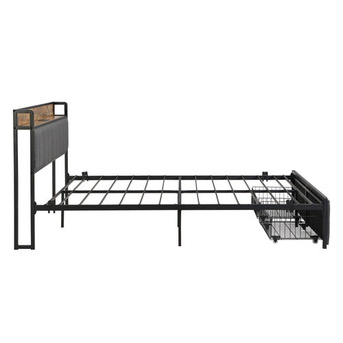 EVIE HOME BARRETT BED FRAME WITH OUTLETS & USB PORTS