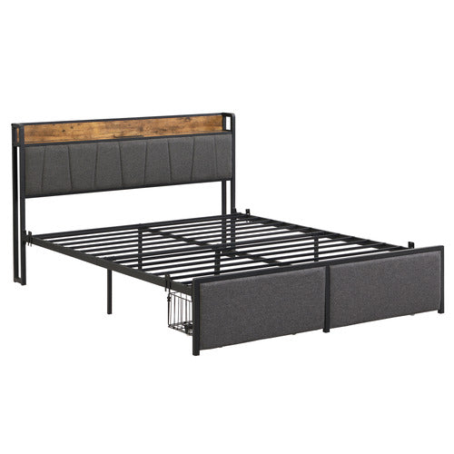 EVIE HOME BARRETT BED FRAME WITH OUTLETS & USB PORTS