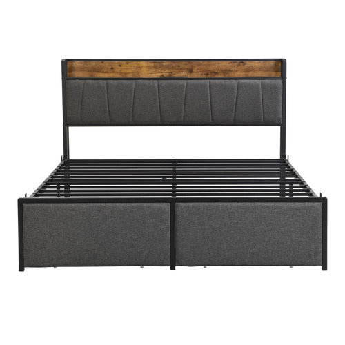 EVIE HOME BARRETT BED FRAME WITH OUTLETS & USB PORTS