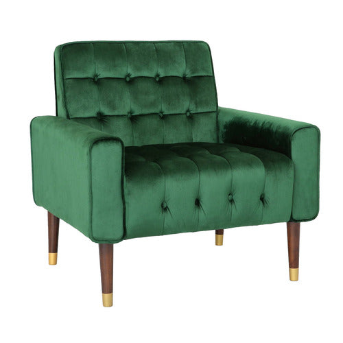 FURNITURE MARKET BARTOS BUTTON-TUFTED VELVET ARMCHAIR