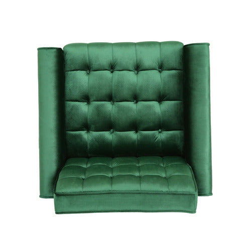 FURNITURE MARKET BARTOS BUTTON-TUFTED VELVET ARMCHAIR