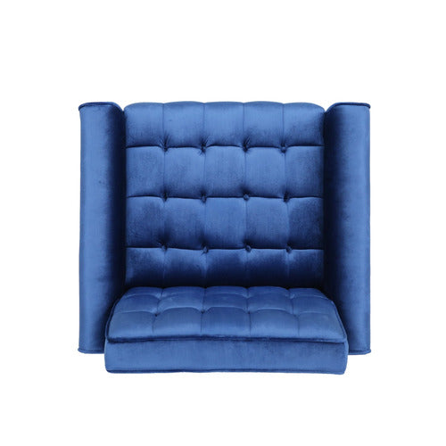 FURNITURE MARKET BARTOS BUTTON-TUFTED VELVET ARMCHAIR