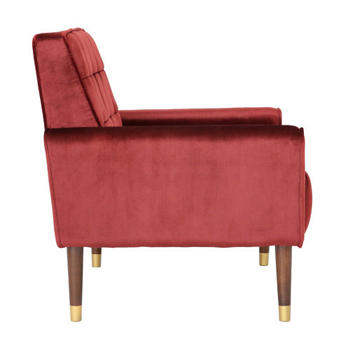 FURNITURE MARKET BARTOS BUTTON-TUFTED VELVET ARMCHAIR
