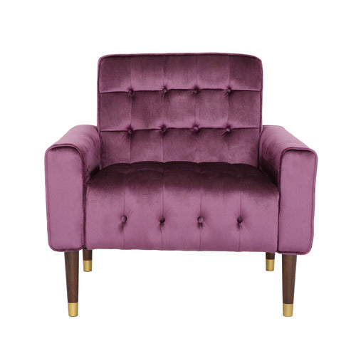 FURNITURE MARKET BARTOS BUTTON-TUFTED VELVET ARMCHAIR