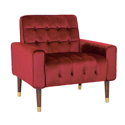 FURNITURE MARKET BARTOS BUTTON-TUFTED VELVET ARMCHAIR