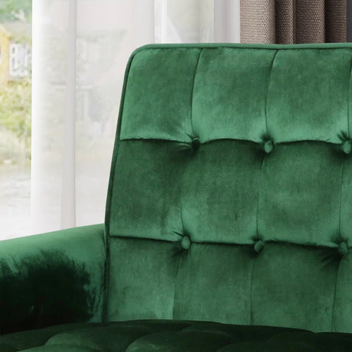 FURNITURE MARKET BARTOS BUTTON-TUFTED VELVET ARMCHAIR