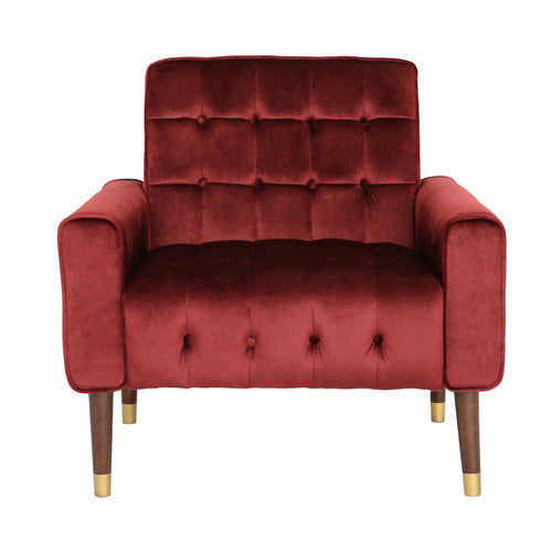 FURNITURE MARKET BARTOS BUTTON-TUFTED VELVET ARMCHAIR