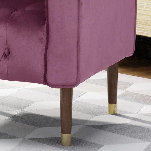FURNITURE MARKET BARTOS BUTTON-TUFTED VELVET ARMCHAIR