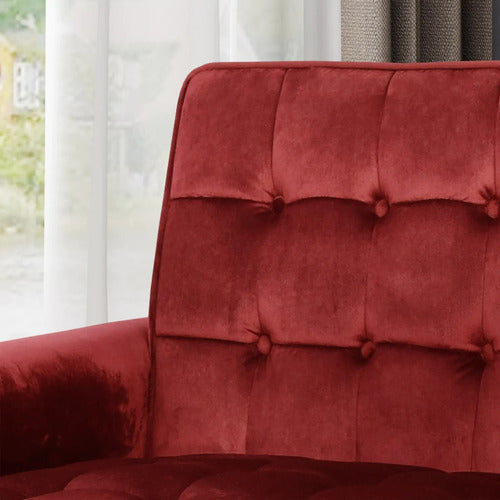 FURNITURE MARKET BARTOS BUTTON-TUFTED VELVET ARMCHAIR