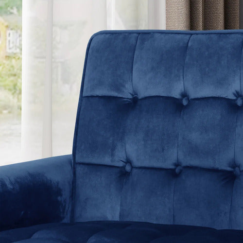 FURNITURE MARKET BARTOS BUTTON-TUFTED VELVET ARMCHAIR