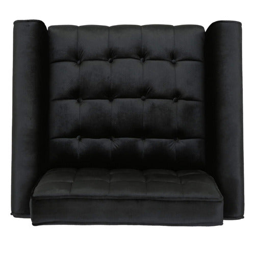 FURNITURE MARKET BARTOS BUTTON-TUFTED VELVET ARMCHAIR