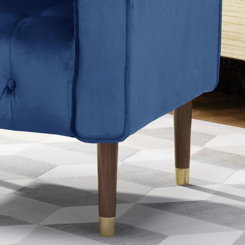 FURNITURE MARKET BARTOS BUTTON-TUFTED VELVET ARMCHAIR