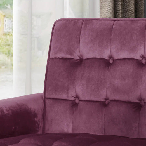 FURNITURE MARKET BARTOS BUTTON-TUFTED VELVET ARMCHAIR