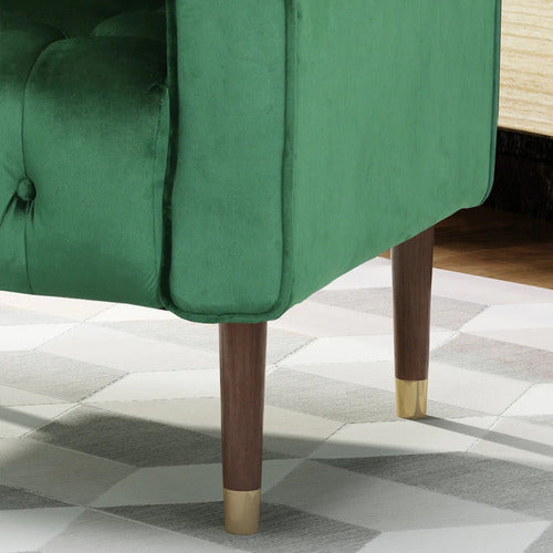FURNITURE MARKET BARTOS BUTTON-TUFTED VELVET ARMCHAIR