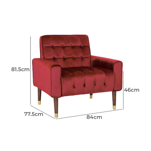 FURNITURE MARKET BARTOS BUTTON-TUFTED VELVET ARMCHAIR