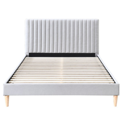 OSLO HOME GREY BEATRICE UPHOLSTERED BED FRAME