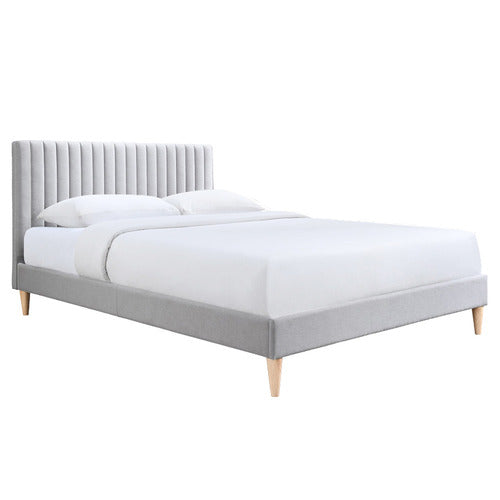 OSLO HOME GREY BEATRICE UPHOLSTERED BED FRAME