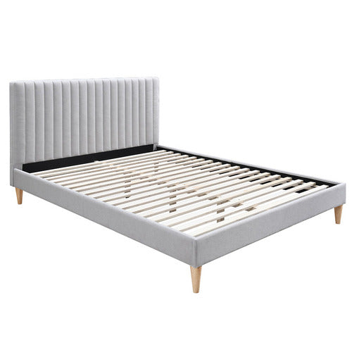 OSLO HOME GREY BEATRICE UPHOLSTERED BED FRAME