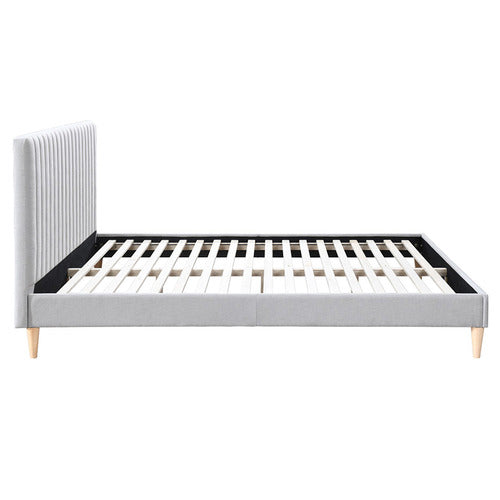 OSLO HOME GREY BEATRICE UPHOLSTERED BED FRAME