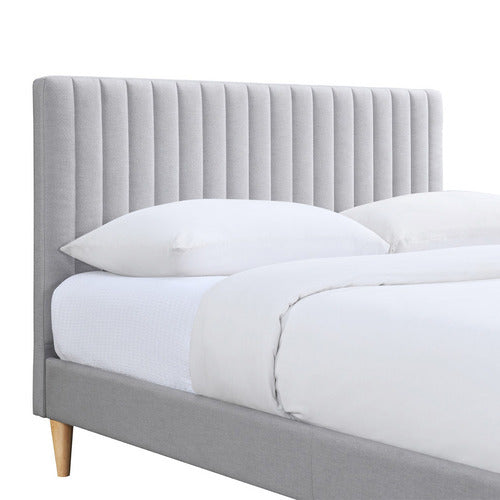 OSLO HOME GREY BEATRICE UPHOLSTERED BED FRAME