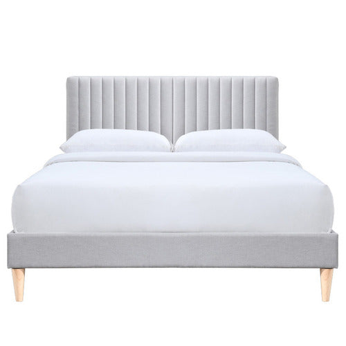 OSLO HOME GREY BEATRICE UPHOLSTERED BED FRAME