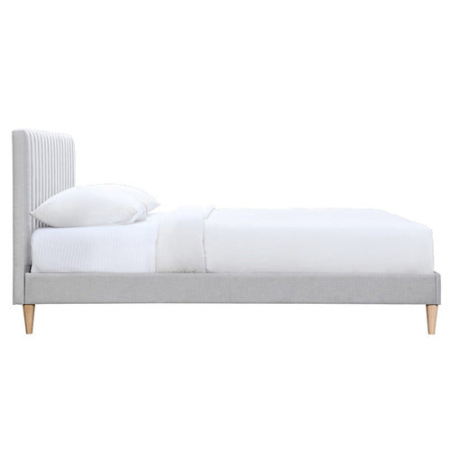 OSLO HOME GREY BEATRICE UPHOLSTERED BED FRAME