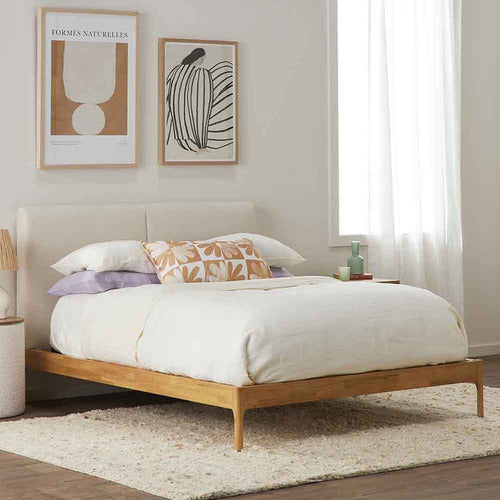 OSLO HOME BEIGE ALLEYN UPHOLSTERED BED