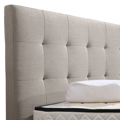 OAKLEIGH HOME BEIGE EDAN BED FRAME WITH STORAGE DRAWERS