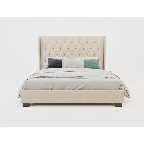RAWSON & CO BEIGE HARLOW WINGED BED FRAME