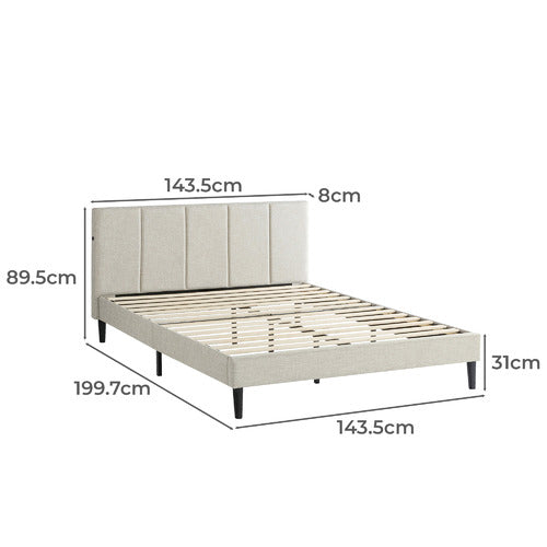 BEIGE IMOGEN UPHOLSTERED BED WITH USB