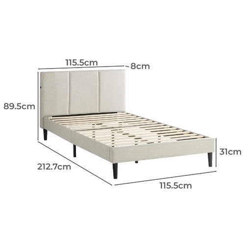 BEIGE IMOGEN UPHOLSTERED BED WITH USB