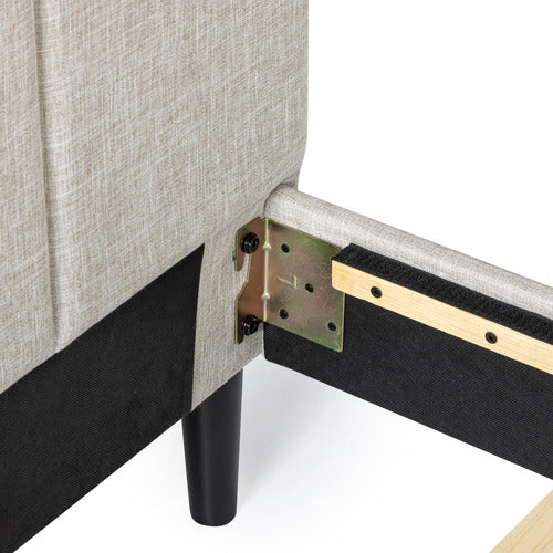 BEIGE IMOGEN UPHOLSTERED BED WITH USB