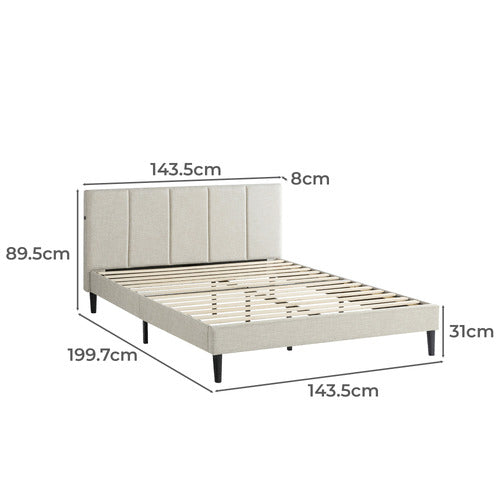 BEIGE IMOGEN UPHOLSTERED BED WITH USB