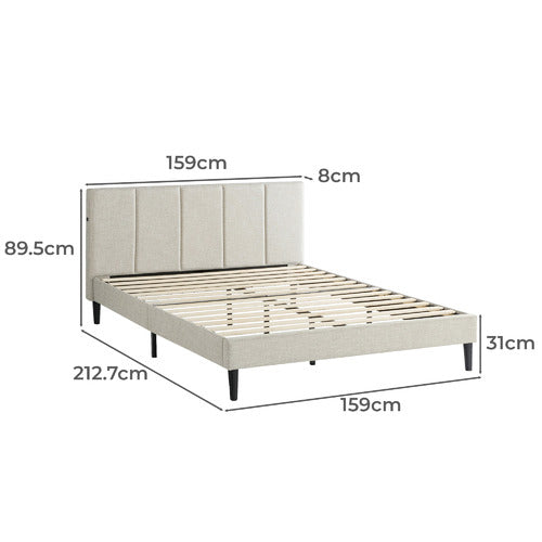 BEIGE IMOGEN UPHOLSTERED BED WITH USB