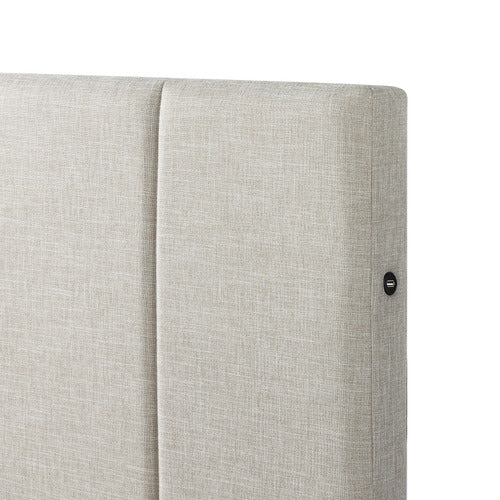 BEIGE IMOGEN UPHOLSTERED BED WITH USB
