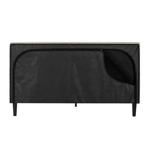 BEIGE IMOGEN UPHOLSTERED BED WITH USB