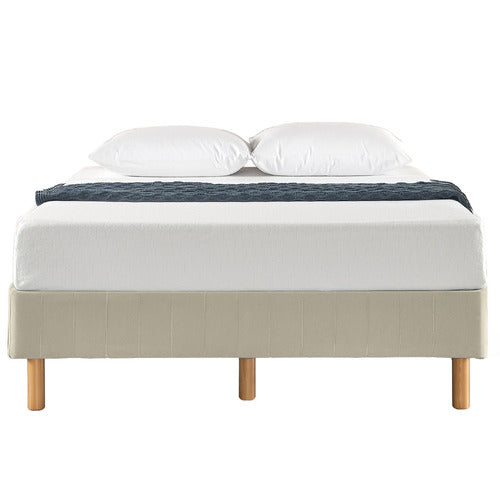 STUDIO HOME BEIGE KIM UPHOLSTERED BED BASE