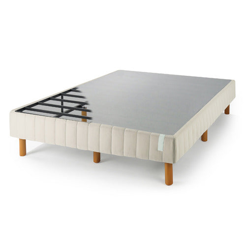 STUDIO HOME BEIGE KIM UPHOLSTERED BED BASE