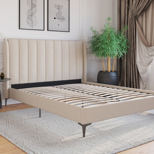 RAWSON & CO BEIGE MODERN CLASSIC HERMAN BED FRAME