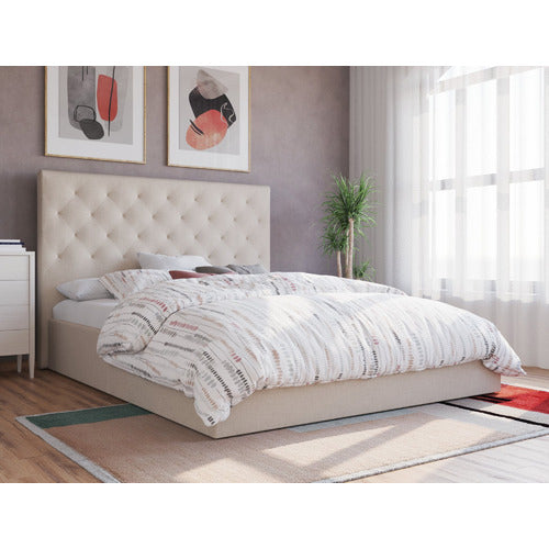 RAWSON & CO BEIGE OXFORD GAS LIFT STORAGE BED
